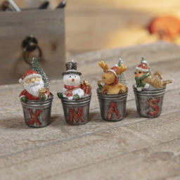The Christmas Gift Co Silver Christmas Character Ornaments 4 Piece - Size: 8 x 5 x 5cm - The Christmas Gift Co. - Wilko - thumbnail 3