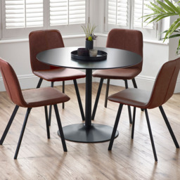 Julian Bowen Nero 4 Seater Round Dining Table Black - Wilko - thumbnail 6