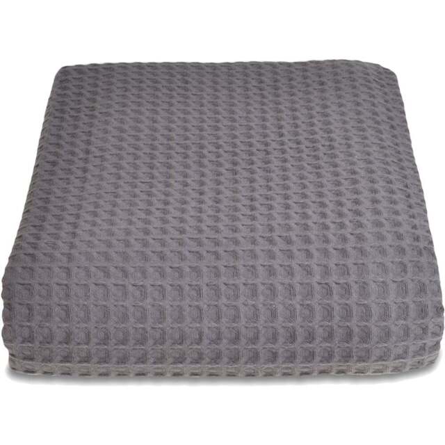 Allure Home Fashions Hotel Graphite Waffle Throw Blanket 225 x 250cm - Grey - Wilko - image 1