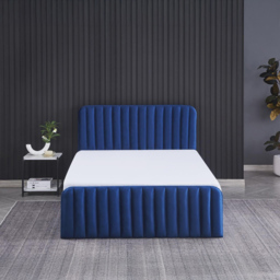 Kosy Koala Small Double 4ft Blue Velvet Ottoman Storage Bed - Wilko - thumbnail 5