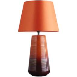Kliving Orange Shade Orange Glazed Ceramic Table Lamp - Size: 44.5 x 25 x 25cm - Wilko