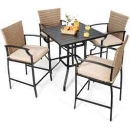 Costway PE Rattan Bar Stool Set of 4 - Wilko - thumbnail 5