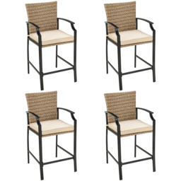 Costway PE Rattan Bar Stool Set of 4 - Wilko - thumbnail 3