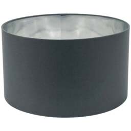 ValueLights Reni Charcoal and Metallic Chrome Medium Ceiling Drum Lamp Shade 35cm - Size: 20 x 35 x 35cm - Grey - Wilko - thumbnail 1
