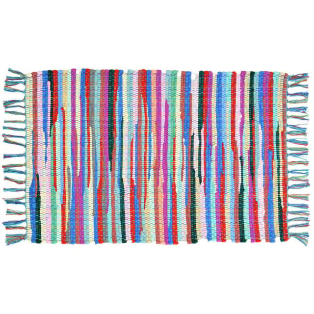 Allure Home Fashions Chindi Recycled Rag Rug with Fringe 50 x 80cm - Multi - Wilko - image 1