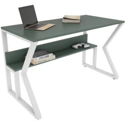 Decorotika Wake Single Shelf Computer Desk Green and White - Size: 72.8 x 120 x 60cm - Multi - Wilko - thumbnail 4