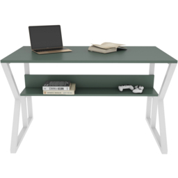 Decorotika Wake Single Shelf Computer Desk Green and White - Size: 72.8 x 120 x 60cm - Multi - Wilko - thumbnail 3