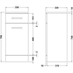 nuie Mayford Gloss White Floor Standing Laundry Basket - Size: 765 x 330 x 350mm - Wilko - thumbnail 4