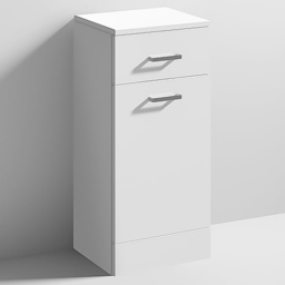 nuie Mayford Gloss White Floor Standing Laundry Basket - Size: 765 x 330 x 350mm - Wilko
