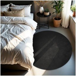 tectake Zonelle Black Short Pile Ultra Soft Rug 120 x 120cm - Size: 66 x 57 x 146cm - Silver - Wilko - thumbnail 3