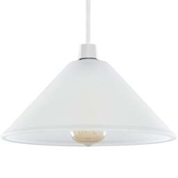 ValueLights Tapered Dome Frosted Pendant Glass Shade - Size: 14.5 x 30 x 30cm - White - Wilko - thumbnail 1