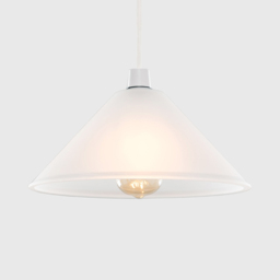 ValueLights Tapered Dome Frosted Pendant Glass Shade - Size: 14.5 x 30 x 30cm - White - Wilko - thumbnail 3