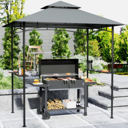 Outsunny 1.5 x 2.4m Dark Grey Double Tiered Outdoor Grill Gazebo - Wilko - thumbnail 1