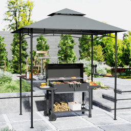 Outsunny 1.5 x 2.4m Dark Grey Double Tiered Outdoor Grill Gazebo - Wilko - thumbnail 5