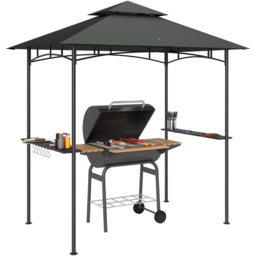 Outsunny 1.5 x 2.4m Dark Grey Double Tiered Outdoor Grill Gazebo - Wilko - thumbnail 3