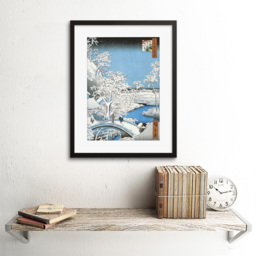 Wee Blue Coo Japanese Woodblock Winter Bridge Over River Painting Framed Wall Art Print 30 x 41cm - Size: 43.3 x 33.3 x 1.5cm - Wilko - thumbnail 3
