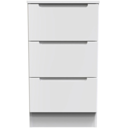 Crowndale Milan 3 Drawer Gloss White Bedside Table - Wilko - thumbnail 3