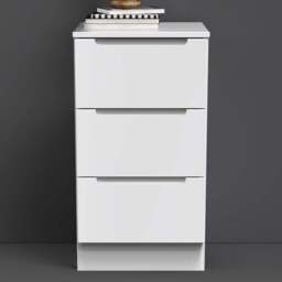 Crowndale Milan 3 Drawer Gloss White Bedside Table - Wilko - thumbnail 1