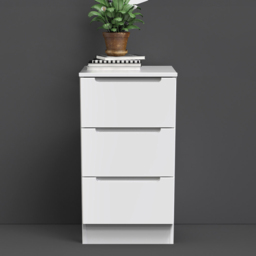 Crowndale Milan 3 Drawer Gloss White Bedside Table - Wilko - thumbnail 4