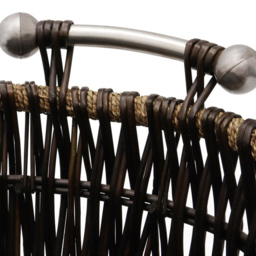 JVL Dark Willow Brown Log Basket with Metal Handles 35 x 55 x 44cm - Size: 55 x 43 x 35cm - JVL Homewares - Wilko - thumbnail 6