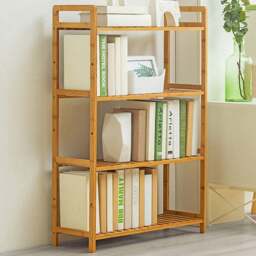 Living and Home 4 Shelf Natural Large Bookshelf - Brown - Wilko - thumbnail 1