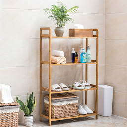 Living and Home 4 Shelf Natural Large Bookshelf - Brown - Wilko - thumbnail 7