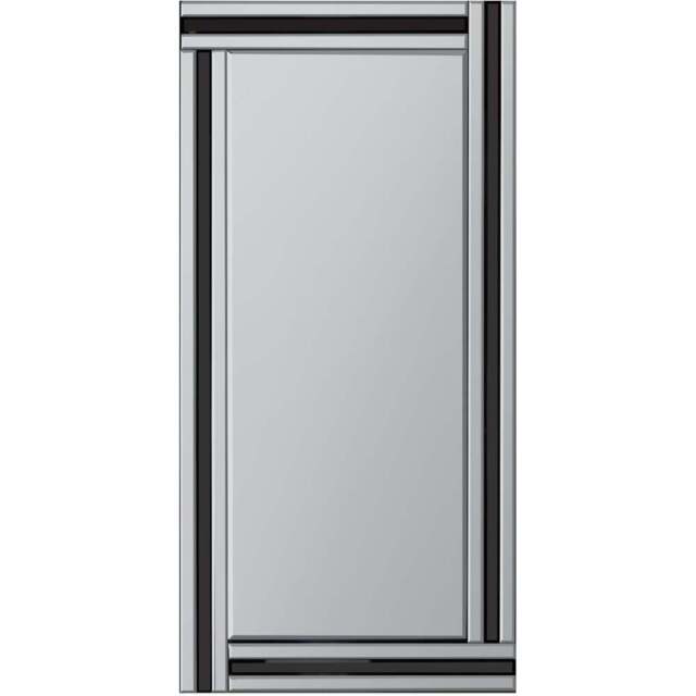 Dalton Triple Edge Black All Glass Full Length Mirror 174 x 85cm - MirrorOutlet - Wilko - image 1