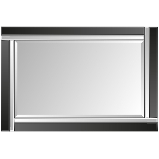 MirrorOutlet Aston Black Wall Mirror 91 x 61cm - Wilko - image 1