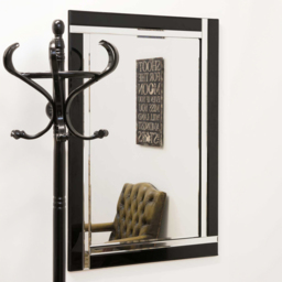 MirrorOutlet Aston Black Wall Mirror 91 x 61cm - Wilko - thumbnail 3
