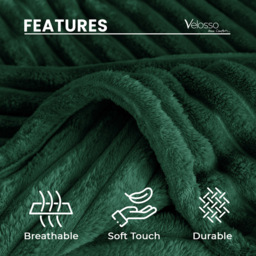 Velosso Bellissima Emerald Plush Throw 305 x 305cm - Size: 305 x 305 x 1cm - Wilko - thumbnail 6