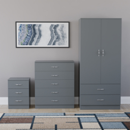 Vida Designs Riano Grey 3 Piece Bedroom Furniture Set - Wilko - thumbnail 3