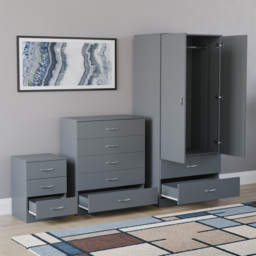 Vida Designs Riano Grey 3 Piece Bedroom Furniture Set - Wilko - thumbnail 5