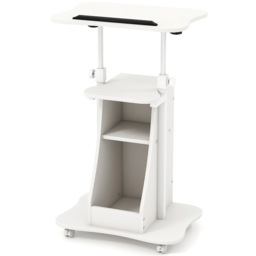 Costway Height Adjustable Laptop Desk with Wheels White - Size: 68 x 47 x 15cm - Wilko - thumbnail 3