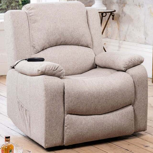 Artemis Home Marldon Beige Massage and Heat Electric Recliner Chair - Size: Single - Cream - Wilko - image 1