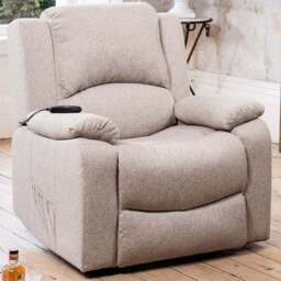 Artemis Home Marldon Beige Massage and Heat Electric Recliner Chair - Size: Single - Cream - Wilko