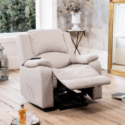 Artemis Home Marldon Beige Massage and Heat Electric Recliner Chair - Size: Single - Cream - Wilko - thumbnail 3