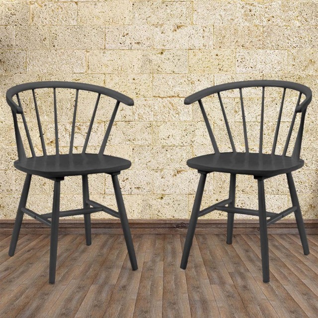 Julian Bowen Modena Set of 2 Black Dining Chair - Wilko - image 1