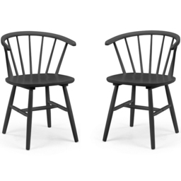 Julian Bowen Modena Set of 2 Black Dining Chair - Wilko - thumbnail 3