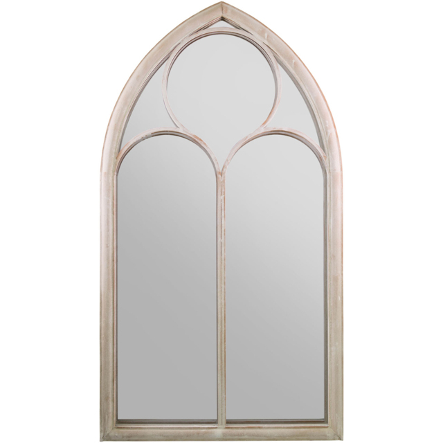 MirrorOutlet Somerley Chapel Arched Garden Mirror 150 x 81cm - Size: 150 x 81 x 3cm - Grey - Wilko - image 1