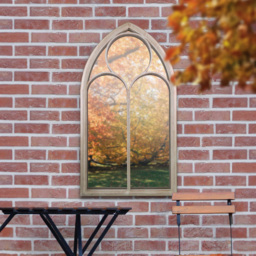 MirrorOutlet Somerley Chapel Arched Garden Mirror 150 x 81cm - Size: 150 x 81 x 3cm - Grey - Wilko - thumbnail 6