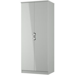 Crowndale Camden 2 Door Grey Gloss and Dusk Grey Wardrobe Ready Assembled - Grey Gloss & Dusk Grey - Wilko - thumbnail 5