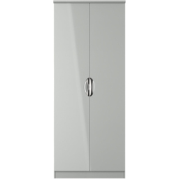 Crowndale Camden 2 Door Grey Gloss and Dusk Grey Wardrobe Ready Assembled - Grey Gloss & Dusk Grey - Wilko - thumbnail 3