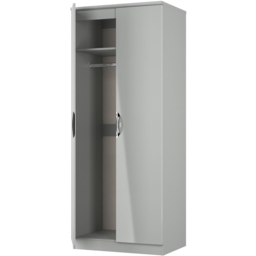 Crowndale Camden 2 Door Grey Gloss and Dusk Grey Wardrobe Ready Assembled - Grey Gloss & Dusk Grey - Wilko - thumbnail 7