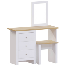 Vida Designs Arlington White Dressing Table Set with Mirror - Size: 40 x 104 x 131cm - Wilko - thumbnail 3