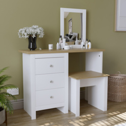 Vida Designs Arlington White Dressing Table Set with Mirror - Size: 40 x 104 x 131cm - Wilko - thumbnail 5
