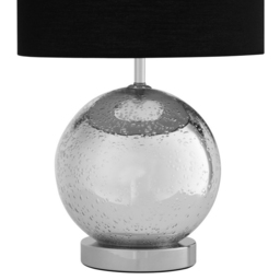 Premier Housewares Black Fabric Shade Table Lamp - Size: 30 x 30 x 47cm - Silver - Wilko - thumbnail 4