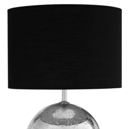 Premier Housewares Black Fabric Shade Table Lamp - Size: 30 x 30 x 47cm - Silver - Wilko - thumbnail 3