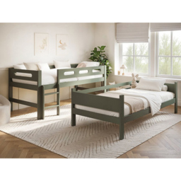 Flair Elijah Green Detachable Wooden Bunk Bed - Size: Single - Wilko - thumbnail 5