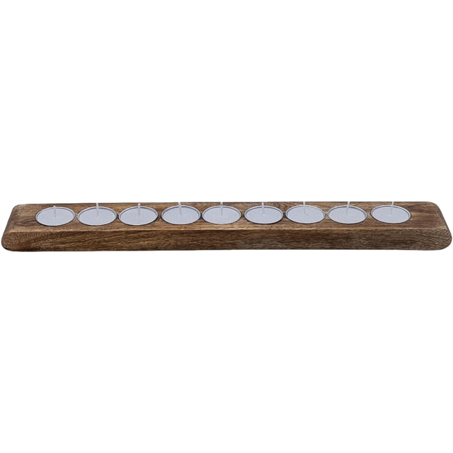 Marco Paul Mango Wood Decorative Tealight Candle Holder - Size: 20 x 20 x 10cm - White - Wilko - image 1