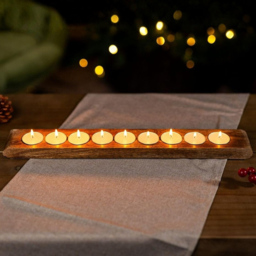 Marco Paul Mango Wood Decorative Tealight Candle Holder - Size: 20 x 20 x 10cm - White - Wilko - thumbnail 3